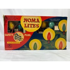 Vintage 1950s NOMA Lites 3005-SF 7 Light Christmas Set Original Box C7 picture