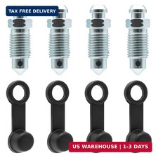4 PCS Brake Bleeder Screw, 3/8-24 × 1-3/16 Brake Caliper Bleeder Screw with Grea picture