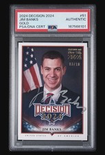 2024 DECISION 2024 #51 JIM BANKS GOLD 3/10 PSA Authentic Auto picture