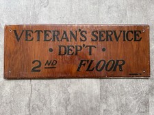WWII Veteran’s Service Department Sign Hand Painted US Soldier Army Navy picture