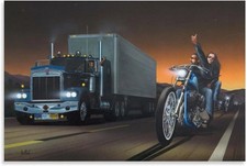 David Mann Motorcycle  | FRAMED POSTER | SIZE OPTIONS picture