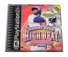 SAMMY SOSA HIGH HEAT BASEBALL 2001 (PS) DISC + CVR ART + MANUAL - NO CASE - VG picture