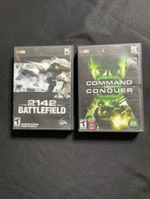 Battlefield 2142 + Command & Conquer 3 PC DVD Lot Complete w/ Manuals EA Games picture