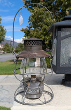 SOUTHERN PACIFIC 1922 ADAMS & WESTLAKE TALL CAST GLOBE RAILROAD LANTERN ORIGINAL picture
