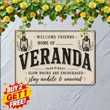 Custom Porch Welcome Metal Sign Personalized Name Aluminum Tin Wall Plaque picture