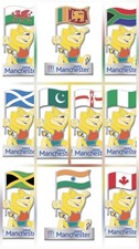 2002 Manchester Commonwealth Games Pin Badge - Set Of 10 Mascot Flags picture