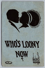 Who's Loony Now?-c1910 Rare Silhouette Humor Postcard picture