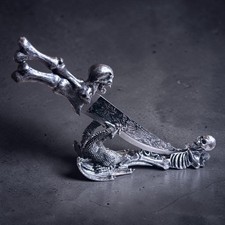 Ebros Gift Dragon Skull Letter Opener Dagger Skeleton Stand Gothic Decor picture