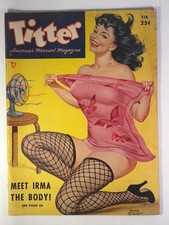 RARE TITTER MAGAZINE FEBRUARY 1953 VOLUNE 9 NO.4 IRMA BODY FAN VTG BOUDOIR USA picture