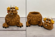 RARE 1985 Bill Vernon Dragon Trinket Jar Shade Tree Creations Removable Head Lid picture