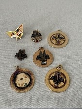 Vtg American Airlines 25 Year Diamond Ruby Service Pin Eagle Tie Tack Charm Lot picture