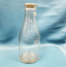 VTG WIC Woodsfield Ice + Creamery 1 QT Glass Milk Bottle Cardboard Cap picture