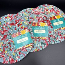 Lot of 3 NEW Pioneer Woman Trivet Vintage Floral braided 8.75