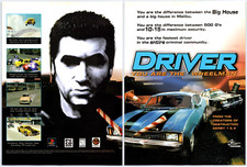 Driver You Are The Wheelman - PS1 - Vintage Original Print Ad/Poster Promo 1999 picture