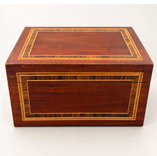 Vintage Libra Company England Wood Inlaid Writing Slope Lap Desk Box picture