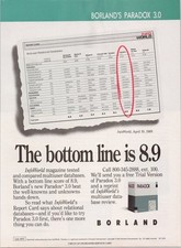 Borland Paradox 3.0 InfoWorld Magazine Ad Vintage 1989 Computer Software Print picture