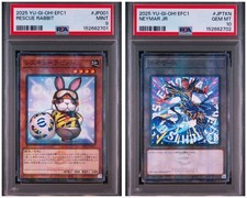 Yu-Gi-Oh eFootball Rescue Rabbit Neymar PSA 2-Serial Graded Card Used picture