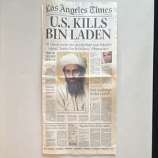 Los Angeles Times Newspaper Front Page: U.S. Kills Bin Laden Issue picture