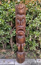 Ku Hawaiian Tiki God Wood Carving Wall Plaque Bar Patio Decor 39