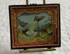 Vintage Antique Victorian Trade Card Ephemera Framed, Union Case, Blue Bird picture