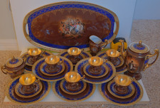 28pc Friedrich Simon Carlsbad Porcelain Napoleon Demitasse Set Complete picture