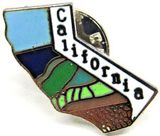 Vintage California State Map Lapel Pin Scenic Enamel Multicolor Souvenir Gift picture