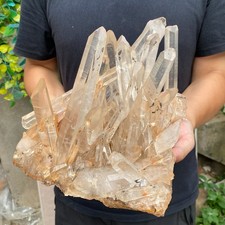 11.9lb Natural Clear white quartz crystal cluster Mineral specimen healing picture