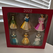 Hallmark Keepsake Disney Princess Fit for a Princess 6 Ornament Set Glass 2022 picture