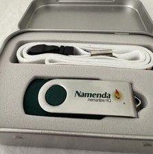 VTG NAMENDA USB FLASH DRIVE + LANYARD SET in METAL TIN PHARMA  REP LOGO NEW HTF picture