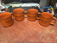 Bulleit Frontier Whiskey Campfire Mug Cup Orange Ceramic Set Of 4, 2024 Gift Set picture