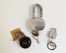 Set of 3 MCM Locks Yale & Towne, American Series 600 & Master Lock 44 picture
