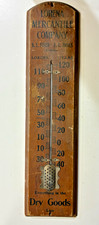 Antique Lorena Texas Mercantile Wood Thermometer Sign T.B. Thermometer Co 21x5