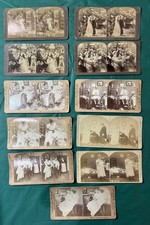 Lot Of 11 Stereoscope Cards Stereoview/Keystone View Co/Weddings and Humor 1900s picture