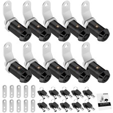 10 Pack Cabinet Lock with Keys, 1-1/8 RV Storage Lock Keyed Alike, RV Locks f... picture