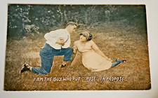 Antique Vintage 1912 Postcard Put Pose In Propose Comic Romance Theochrom Used picture