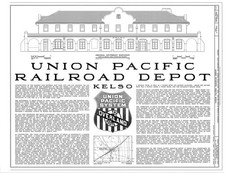 Union Pacific Railroad Depot Kelso 1905 Vintage Architecture Photo Reprint picture