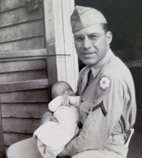 US Soldier WWII 9th Service Command Historical Group Pacific N West Baby Photo picture