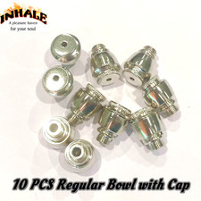 10 PCS metal parts regular bowl w cap for herb tobacco smoking pipe or lamp picture