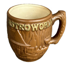 Vintage Astroworld Houston Ceramic Handled Mug with Raised wood grain Japan picture