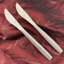 Vintage United Airlines Silverware Fish Scale Flatware Dinner Knives Lot of 2 picture