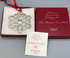 Towle 1991 Annual Sterling Silver Snowflake Ornament, with Box picture