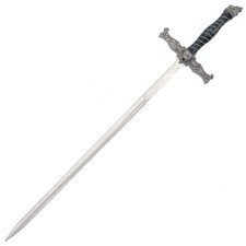 Spirit of the Alpha Wolf Medieval Sword with Intricate Wolf Motif Overall 33