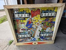 Vintage Sheriff Gottlieb Pinball Machine Back Glass Full ORIGINAL Backbox  picture