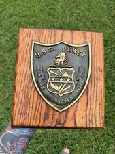 Vintage USS Dewey DDG-45 U.S. Navy Metal Ship Seal Plaque picture