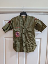 1958 1959 BOY SCOUT  SHIRT w PATCHES Indian Head Camp ILLINEK BSA Springfield IL picture