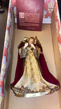Enesco Nostalgic Doll Amanda Porcelain/Fabric Seasonal Figurine Gold Boxed 80s picture