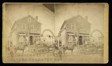1870s Stereoview Millinery / Dry Goods Storefront in Middletown Connecticut Rare picture