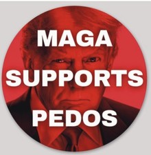 MAGA SUPPORTS PEDOS Vinyl Glossy Political Satire Sticker Anti-Trump Epstein picture