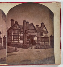 Victorian Stereoview – Tudor Style House with Train Tracks in Foreground picture