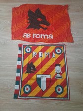2 VINTAGE FLAGS '80 FLAGS AS ROME.YEAR 1981. FAIR CUP, SHIELD 1941/42.  picture